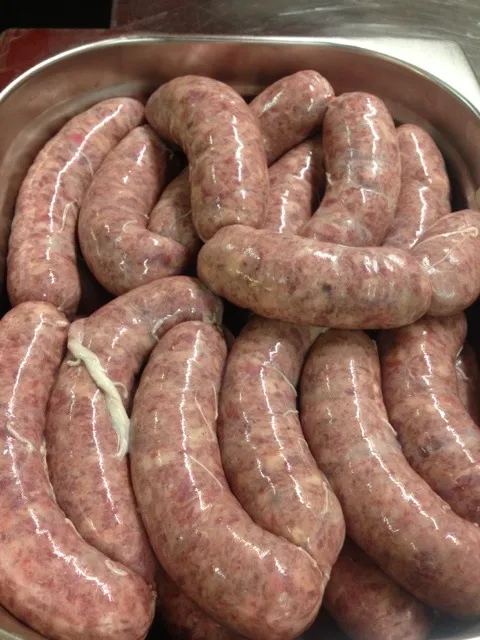 Snapdishの料理写真:Fresh wild boar sausages|van de boerさん