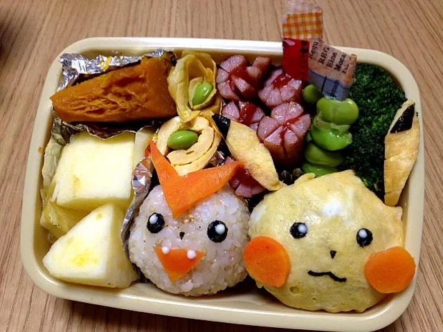 小１息子のお弁当☆ピカチュウ＆ビクティニ♪|satomiさん