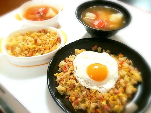 Chinese egg fries rice and ABC soup|keikeilimさん