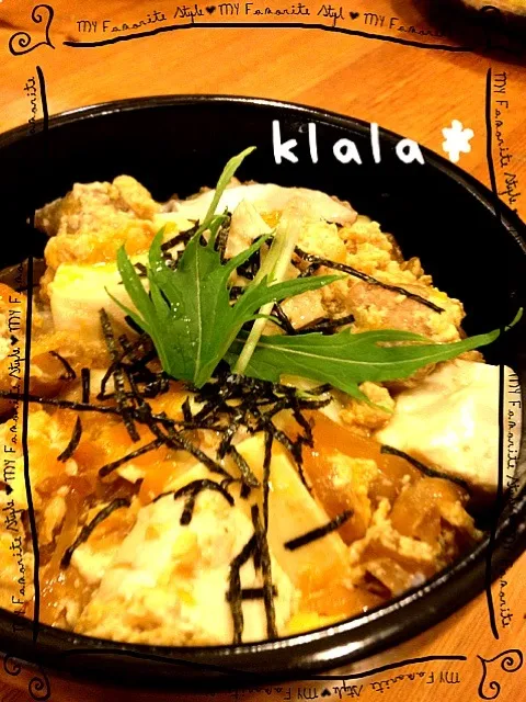 Snapdishの料理写真:豆腐でカサ増し！親子丼☆|くららさん