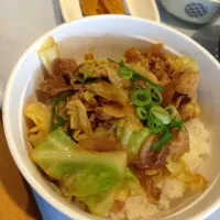 Snapdishの料理写真:ホイコーロー丼。いつもの学食にて。|yxxtsさん