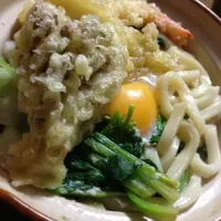 天ぷらのせ鍋焼きうどん♪|伝甫和明さん