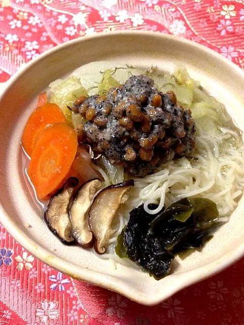 鍋焼き素麺～ごま塩麹納豆のせ～|Junko Nakamuraさん