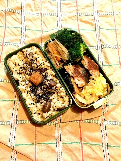 ムカゴご飯と照焼き弁当|気仙あすかさん