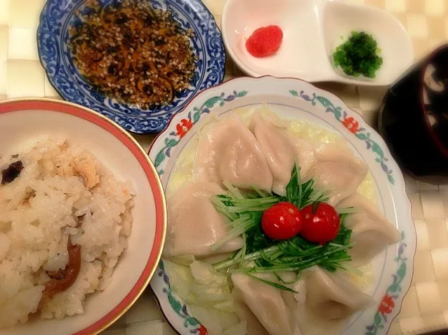 夕飯〜鯛めし ヘルシー水餃子〜|美羽さん