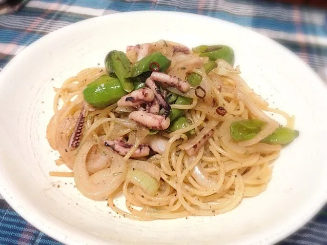 Snapdishの料理写真:ししとうといかのパスタ。|seiさん