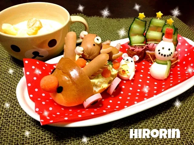 リラックマたちのクリスマス準備な朝ごパン|ひろりんさん