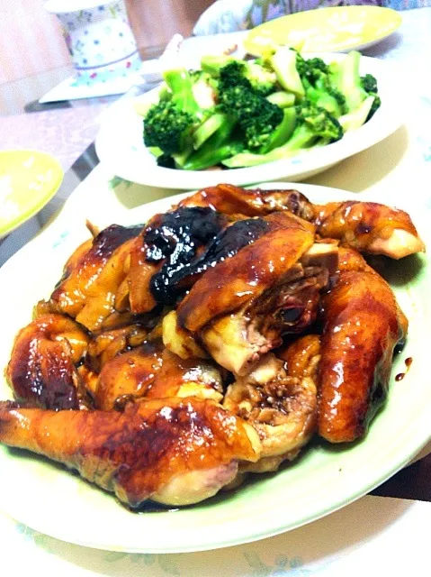 Light soy sauce chicken, Fried broccoli|PeonyYanさん