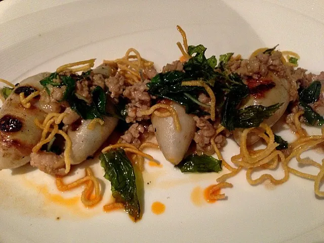 Local baby squid stuffed w/fish paste @paresa_phuket|michael nassarさん