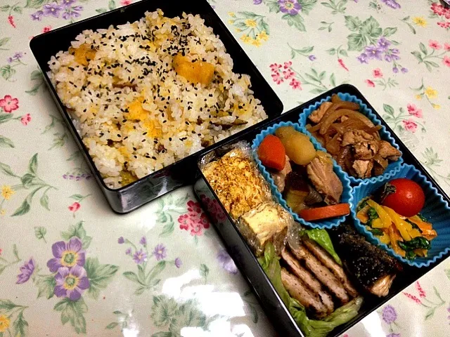 Snapdishの料理写真:秋の味覚満載弁当|直場友紀恵さん