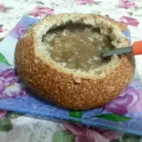 french onion soup in bread|motti leviさん