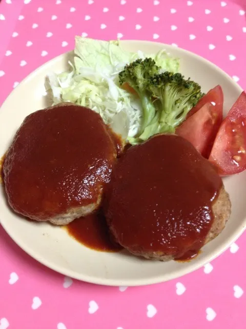 ハンバーグ、お豆腐も入れてふんわり出来ました(^^)|naokoさん