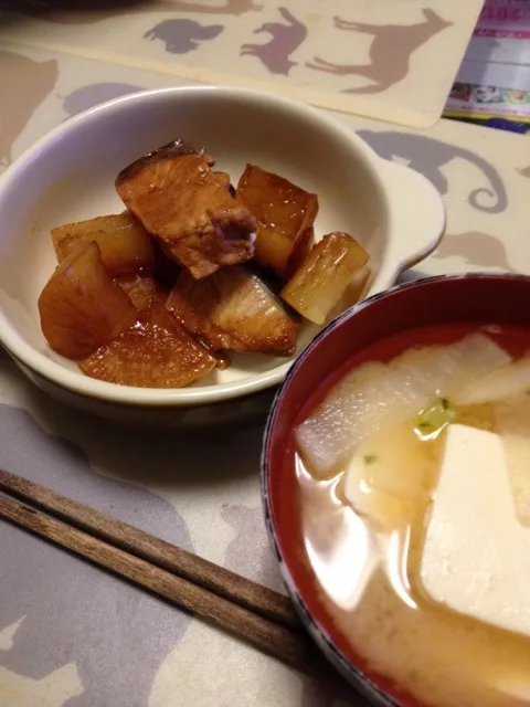 ブリ大根と大根の味噌汁|式神さん