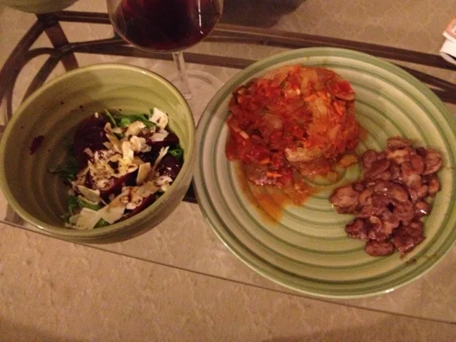 Braciole with marinate mushrooms and beat with arugala salad|lisaさん