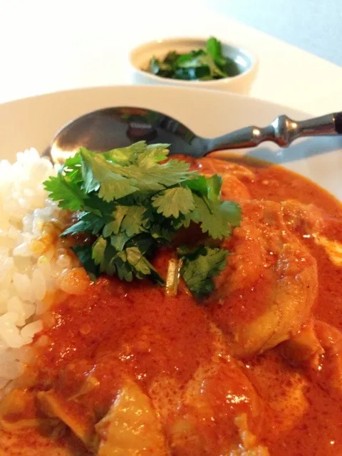 週末料理当番。三宿家チキンバターカレー。お米は土鍋炊きで仕上げました|Jin Mishukuさん