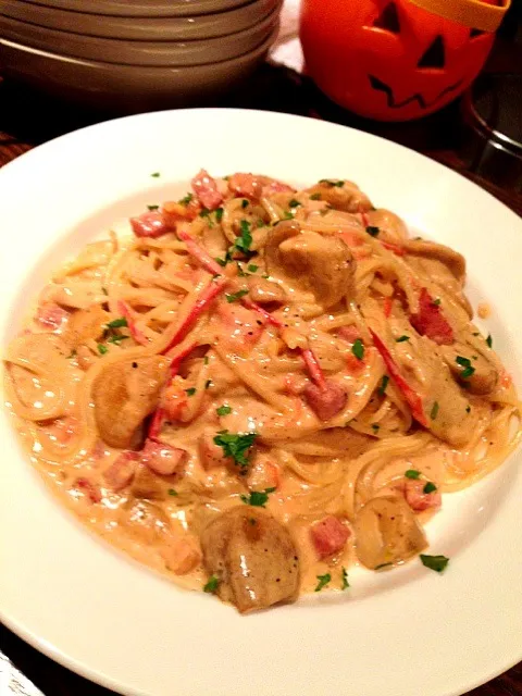 Cream tomato pasta of porcini mushrooms☆ポルチーニ茸のトマトクリームパスタ|🌈Ami🍻さん