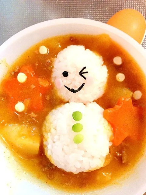 雪だるるまカレー♡|ひろりくさん