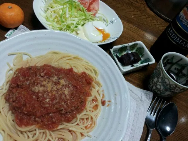 ミートソーススパゲティ、とろとろ玉子サラダ|シェリリンさん