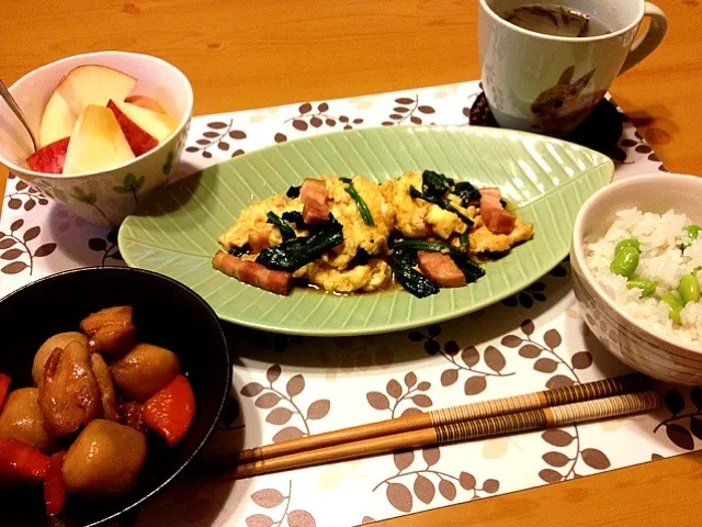 ふわふわ卵のオイスターソース炒め定食☆|めんこさん