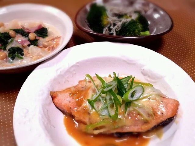 ふたりde鮭のねぎ味噌チーズ焼き|まにまぁるさん