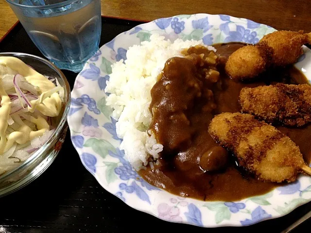 S&B ディナーカレーで、串カツトッピングw|Kojiさん