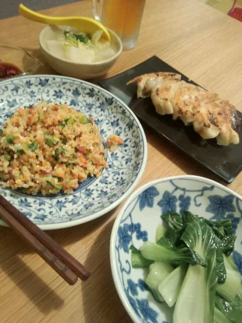 王将餃子で中華定食風|ちよーぬさん