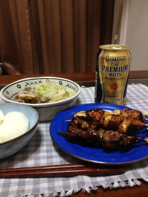 焼鳥とプレモル|ぴぃさん