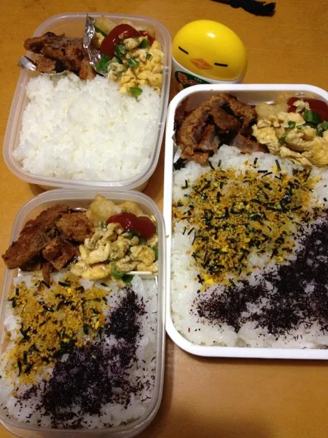 Snapdishの料理写真:男子三人分弁当|asshiさん