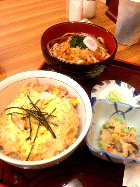 Snapdishの料理写真:おてごろ合わせ禅〜親子丼・たぬきうどん〜|shuさん