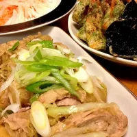 Snapdishの料理写真:白菜豚肉巻き・ちくわと海苔の磯辺揚げ・大根ツナサラダ