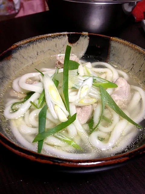 Snapdishの料理写真:鶏塩うどん♪( ´▽｀)生姜入りでポカポカ|おいさんさん