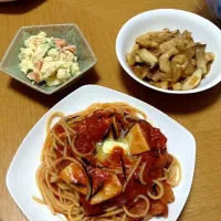 里いものとまとパスタ 〜わさび風味〜|yumiさん