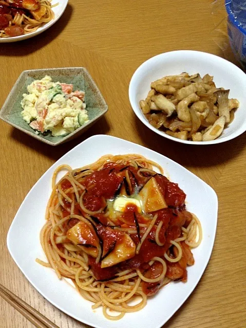 里いものとまとパスタ 〜わさび風味〜|yumiさん