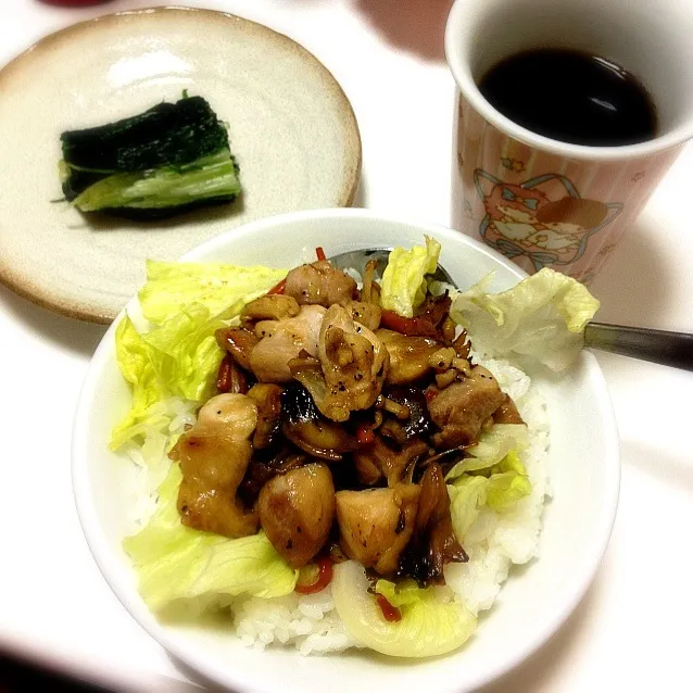 キノコと鶏丼|ひろさん