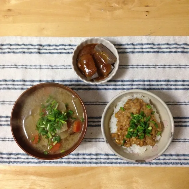 豚汁定食プラス味噌田楽|さたーすさん