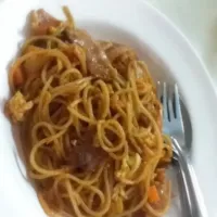 Snapdishの料理写真:สปาเก็ตตี้ผัดซอสเบคอน @โรงอาหารบพิตรพิมุข ><|PapikoVoice-Risukii-さん