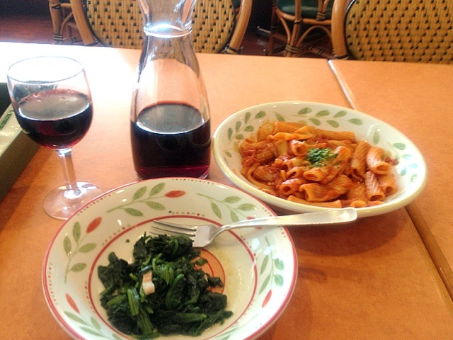 サイゼリヤ アラビアータ ほうれん草のソテーと赤ワインでiphone4s復旧の祝杯 Kenmaoh Snapdish スナップディッシュ Id 5z0w1a