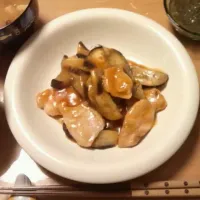 なすと鶏むね肉の甘酢炒め定食|ミズノ　タカコさん