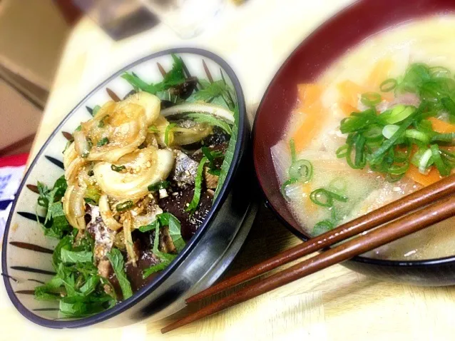 漬け丼&豚汁|Takeru Nishioさん