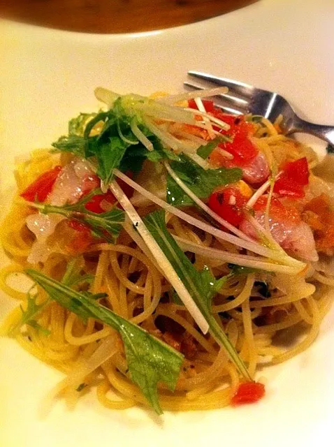 サーモンとタイのペペロンチーノ♪|tku🍅🍝🍜🍝🍜🍝🍅さん