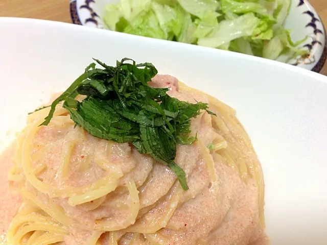 明太クリームパスタ大成功。やっぱり明太子はケチっちゃだめね。今日はTOEIC受験なりー|うみちづさん