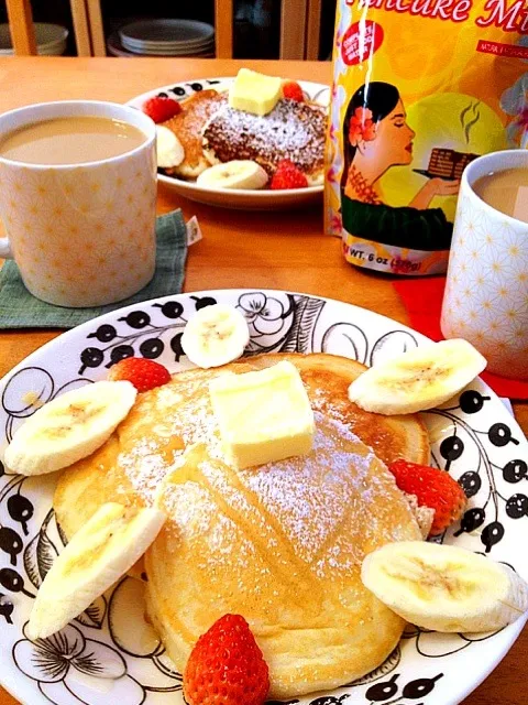 ハワイ土産のパンケーキの粉で朝ごはん(*^^*)|ぽっちゃんさん