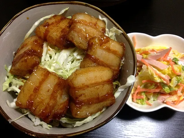 角煮丼と白菜のコールスロー|渡辺 努さん