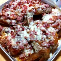 Chicken wings with bacon & cheese .|Wani - A. ユキオさん