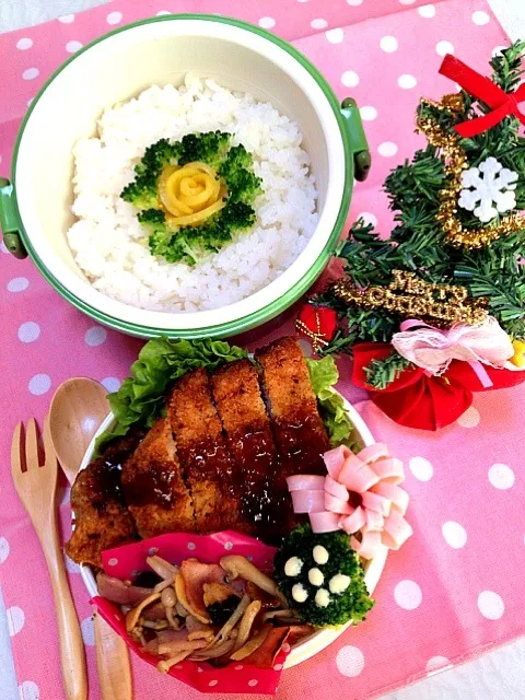 パパ作の豚カツでお弁当|かすみんさん