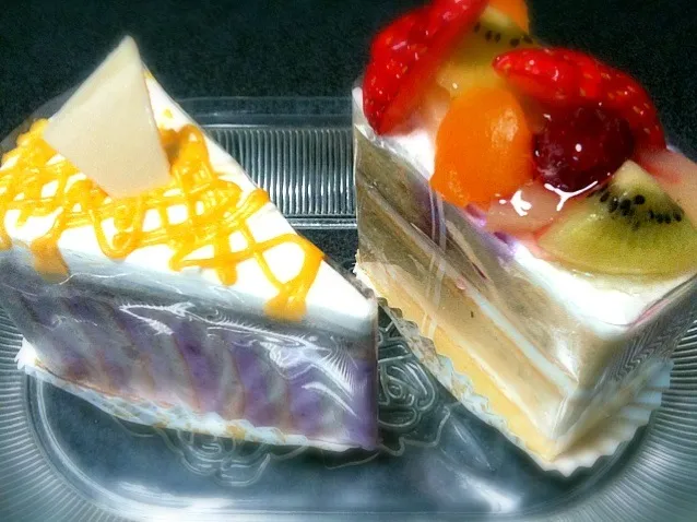 ル・フールのカシスのケーキとホワイトチョコのケーキ|gekoさん