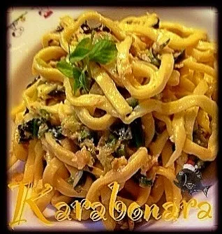 Carbonara di tonno e spinaci|nofishさん