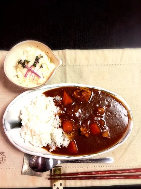 チキンカレーと大根と帆立のサラダ✨|Masumiさん