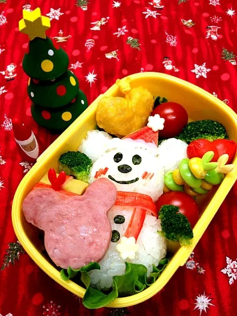 雪だるまミッキーのXmas弁当|うっちーさん