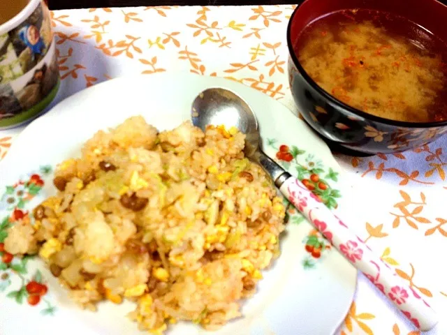 Snapdishの料理写真:納豆キムチ炒飯|かずみさん